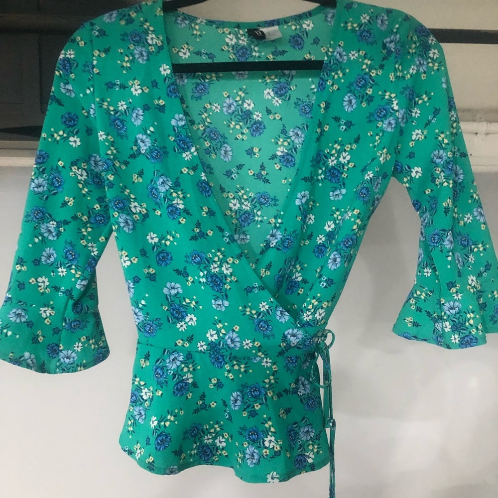 Floral wrap shirt